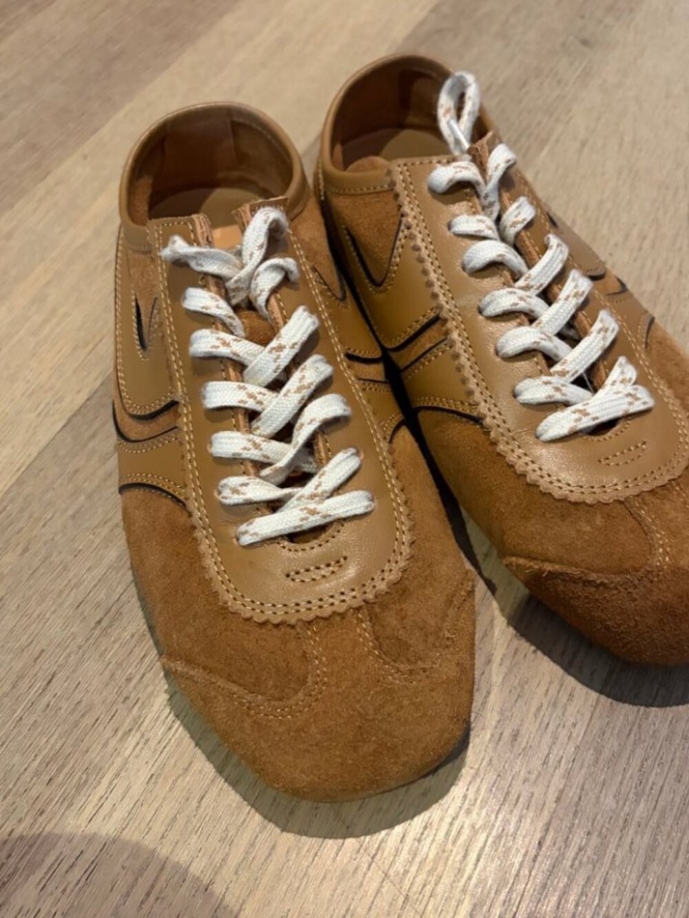 Dries Van Noten Tan Suede Retro Sneakers Made in Italy 38